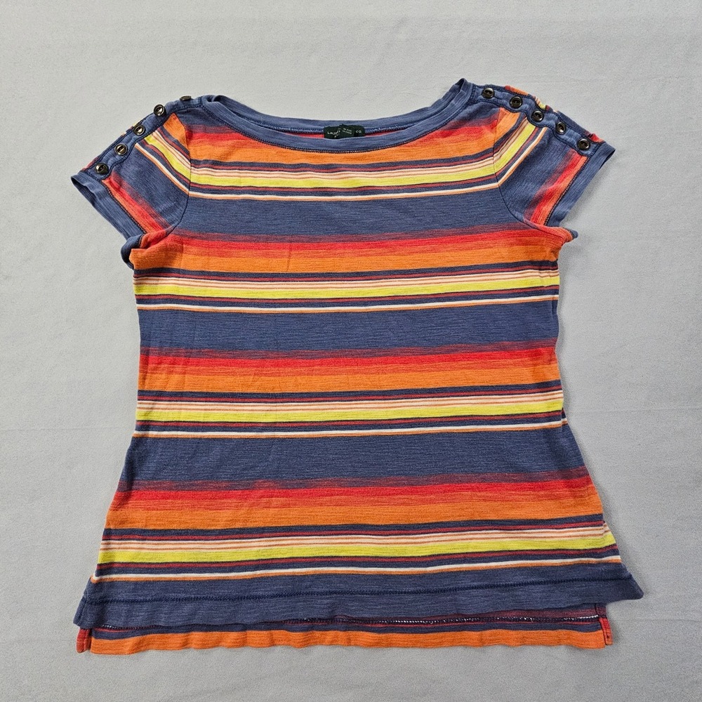 Lauren Ralph Lauren Jeans Multicolor Short Sleeve Cotton T-Shirt Women's M